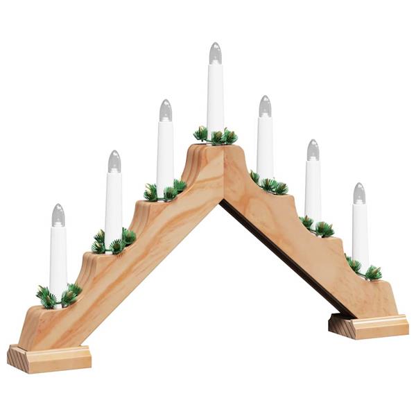 Grote foto vidaxl kerst kaars brug bruin 39.5 x 5 x 29 cm massief grenenhout diversen overige diversen