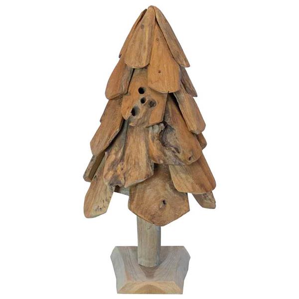 Grote foto vidaxl kerstboom met standaard bruin 60 cm massief teakhout diversen overige diversen