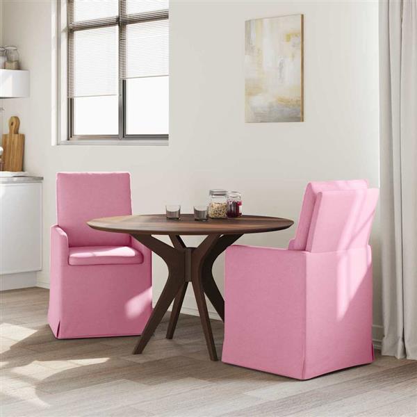 Grote foto vidaxl eettafelstoelen 2 pcs roze 57 x 67 x 98 cm stof huis en inrichting stoelen