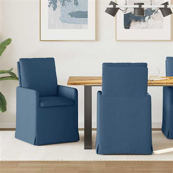 Grote foto vidaxl eettafelstoelen 2 pcs blauw 57 x 67 x 98 cm stof huis en inrichting stoelen