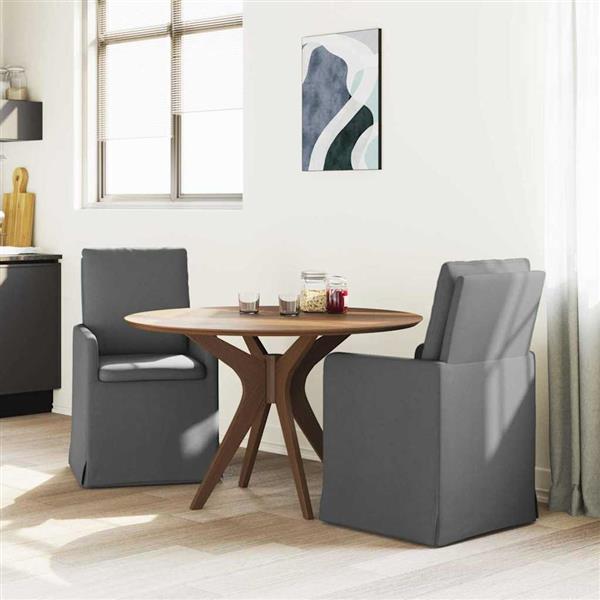 Grote foto vidaxl eettafelstoelen 2 pcs donkergrijs 57 x 67 x 98 cm stof huis en inrichting stoelen