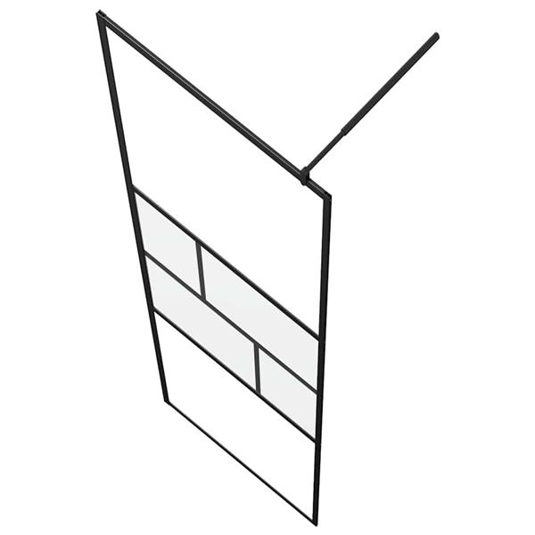Grote foto vidaxl inloop douche wand zwart 100 x 195 x 0 5 cm glas en aluminium huis en inrichting complete badkamers