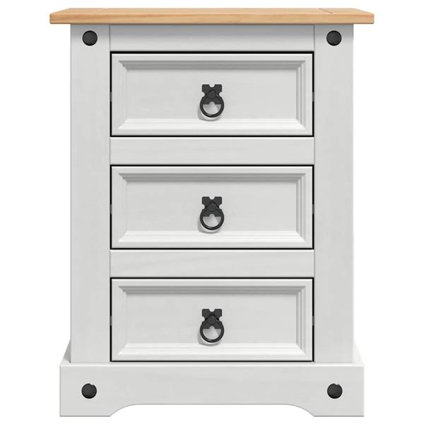 Grote foto vidaxl nachtkastje corona wit 53 x 39 x 66 cm massief grenenhout huis en inrichting complete slaapkamers