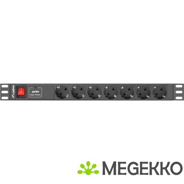 Grote foto lanberg pdu 07f 0200 bk energiedistributie 7 ac uitgang en 1u zwart computers en software overige