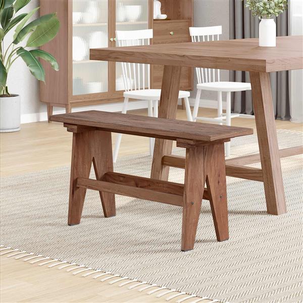 Grote foto vidaxl bank naturel 100 x 30 x 50 cm massief gerecycled hout huis en inrichting overige huis en inrichting