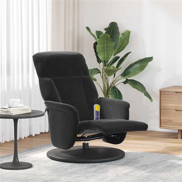 Grote foto vidaxl massage recliner stoel zwart 91 x 71 x 105 cm fluweel huis en inrichting stoelen