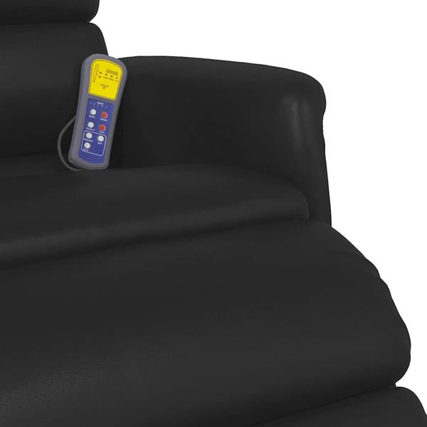 Grote foto vidaxl massage recliner stoel zwart 71 x 98 x 106 cm nep leer huis en inrichting stoelen
