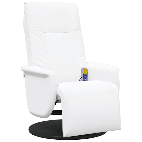 Grote foto vidaxl draaibare massagestoel wit 71 x 90 x 105 cm nep leer huis en inrichting stoelen
