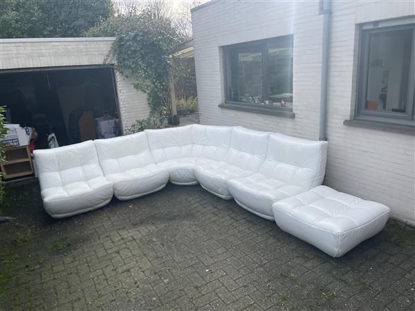 Grote foto modulaire witte lederen designzetel huis en inrichting sofa en chaises longues
