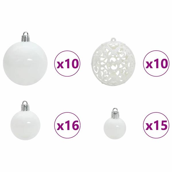 Grote foto vidaxl kerstbal set met 300 led 120 pcs wit kunststof diversen overige diversen