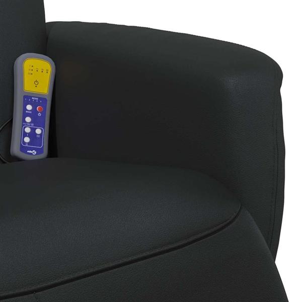 Grote foto vidaxl massage recliner stoel zwart 71 x 90 x 105 cm nep leer huis en inrichting stoelen