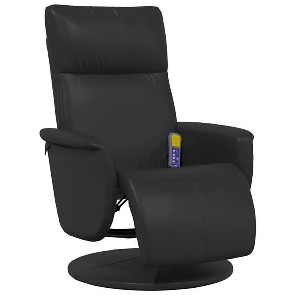 Grote foto vidaxl massage recliner stoel zwart 71 x 90 x 105 cm nep leer huis en inrichting stoelen