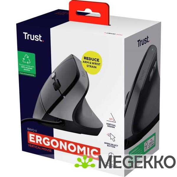 Grote foto trust bayo v2 verticale ergonomische muis zwart computers en software overige computers en software
