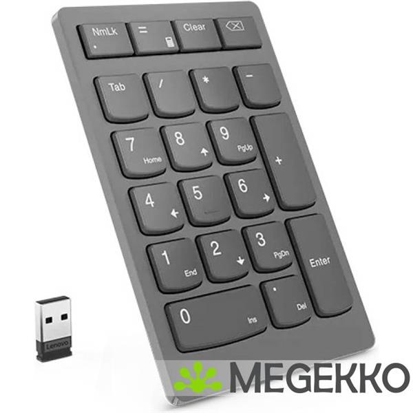 Grote foto lenovo go wireless numeriek toetsenbord universeel usb rf wireless grijs computers en software toetsenborden