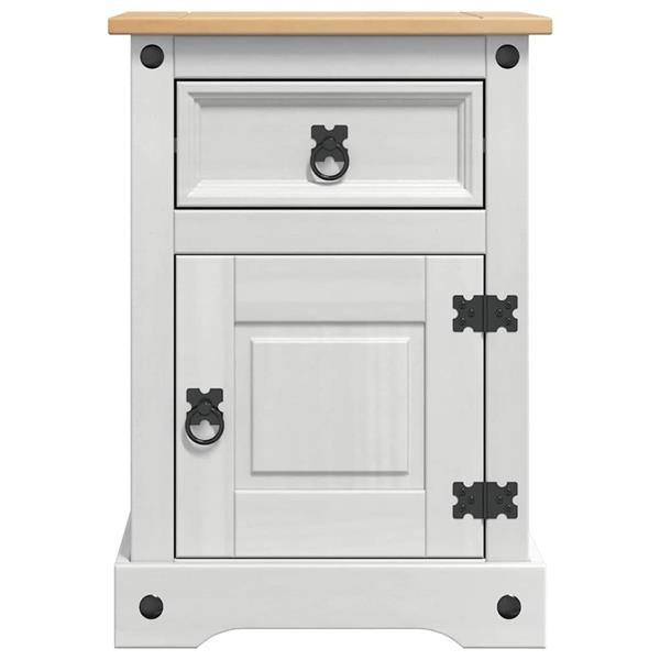 Grote foto vidaxl nachtkastje corona wit 45 x 35 x 64 cm massief grenenhout huis en inrichting complete slaapkamers