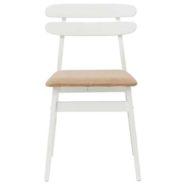 Grote foto vidaxl eetkamerstoel 2 pcs wit en bruin massief rubberhout huis en inrichting stoelen