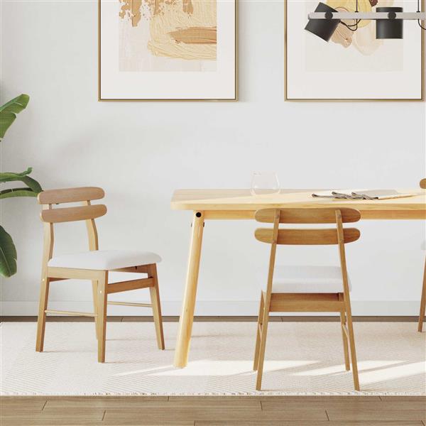 Grote foto vidaxl eetkamerstoel 2 pcs natuurlijk en licht massief rubberhout huis en inrichting stoelen