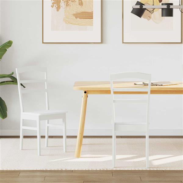 Grote foto vidaxl eetkamerstoel 2 pcs wit massief rubberhout huis en inrichting stoelen