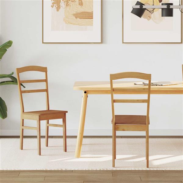 Grote foto vidaxl eetkamerstoel 2 pcs naturel massief rubberhout huis en inrichting stoelen