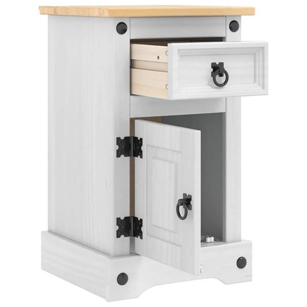 Grote foto vidaxl nachtkastje corona wit 35 x 32 5 x 58 cm massief grenenhout huis en inrichting complete slaapkamers