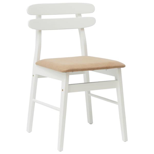 Grote foto vidaxl eetkamerstoel 2 pcs wit en bruin massief rubberhout huis en inrichting stoelen