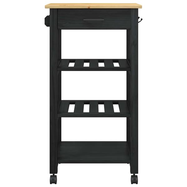 Grote foto vidaxl keuken trolley effen zwart 88 5 x 40 x 48 cm huis en inrichting keukenbenodigdheden