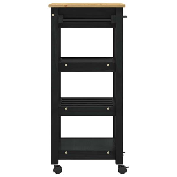 Grote foto vidaxl keuken trolley effen zwart 88 5 x 40 x 48 cm huis en inrichting keukenbenodigdheden