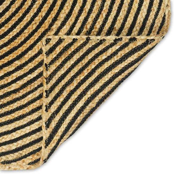 Grote foto vidaxl vloerkleed natuurlijk en zwart 300 x 300 cm jute huis en inrichting vloerbedekking en kleden