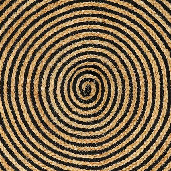 Grote foto vidaxl vloerkleed natuurlijk en zwart 100 x 200 cm jute huis en inrichting vloerbedekking en kleden