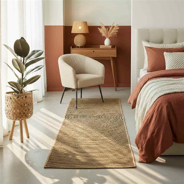 Grote foto vidaxl vloerkleed natuurlijk en zwart 80 x 150 cm jute huis en inrichting vloerbedekking en kleden