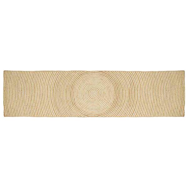 Grote foto vidaxl vloerkleed natuurlijk en wit 80 x 400 cm jute huis en inrichting vloerbedekking en kleden