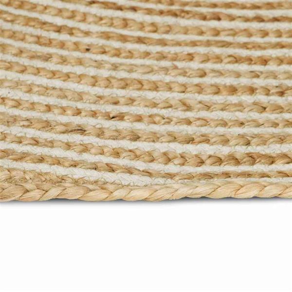 Grote foto vidaxl vloerkleed natuurlijk en wit 60 x 250 cm jute huis en inrichting vloerbedekking en kleden