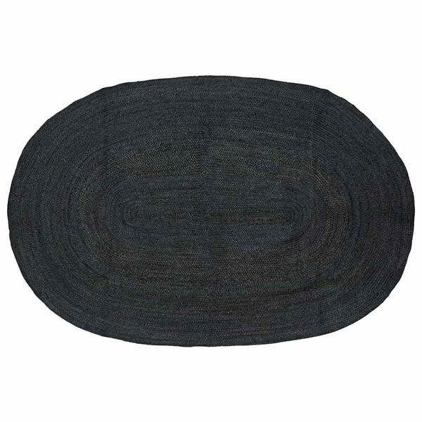 Grote foto vidaxl vloerkleed natuurlijk en zwart 300 x 300 cm jute huis en inrichting vloerbedekking en kleden