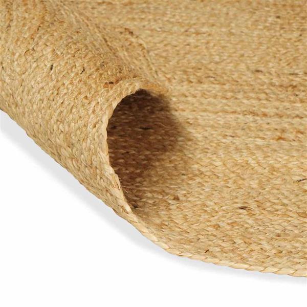 Grote foto vidaxl vloerkleed natuurlijk en zwart 300 x 300 cm jute huis en inrichting vloerbedekking en kleden