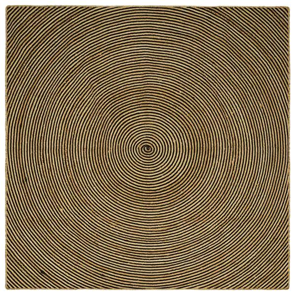 Grote foto vidaxl vloerkleed natuurlijk en zwart 300 x 300 cm jute huis en inrichting vloerbedekking en kleden