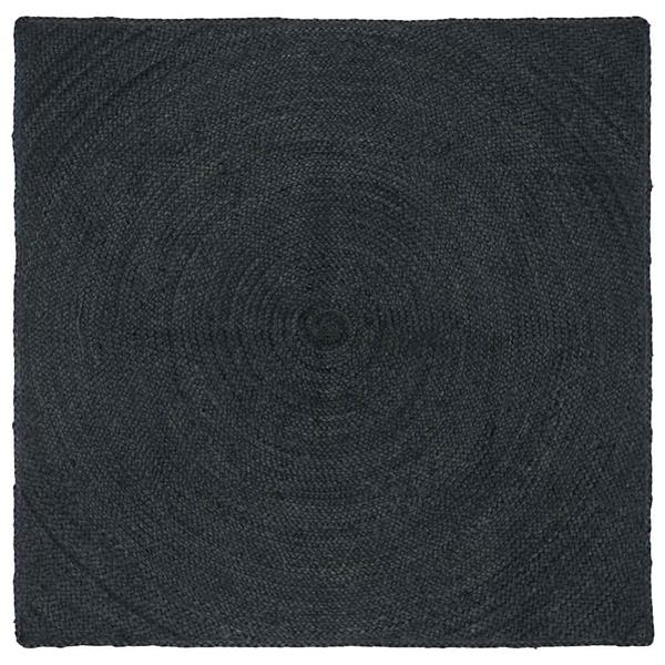 Grote foto vidaxl vloerkleed donkergrijs 120 x 120 cm jute huis en inrichting vloerbedekking en kleden