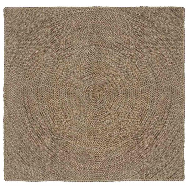 Grote foto vidaxl vloerkleed grijs 160 x 160 cm jute huis en inrichting vloerbedekking en kleden