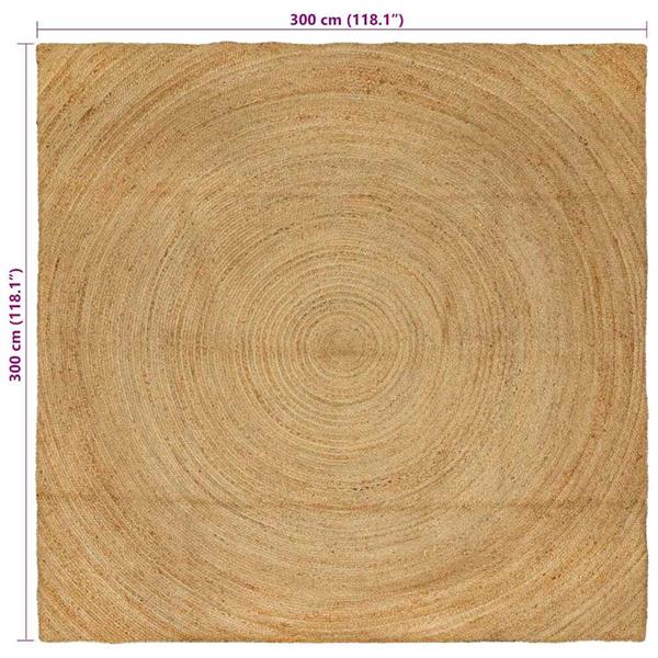 Grote foto vidaxl vloerkleed bruin 300 x 300 cm jute huis en inrichting vloerbedekking en kleden