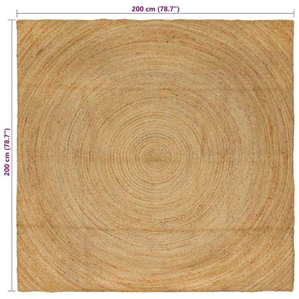 Grote foto vidaxl vloerkleed bruin 200 x 200 cm jute huis en inrichting vloerbedekking en kleden