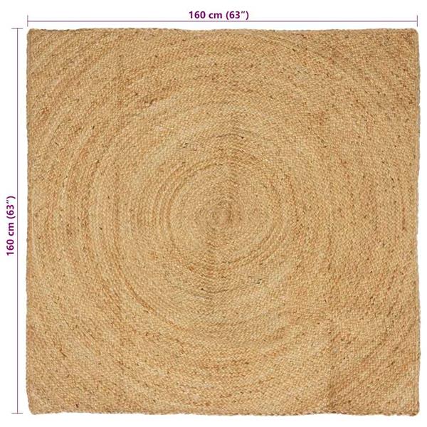 Grote foto vidaxl vloerkleed bruin 160 x 160 cm jute huis en inrichting vloerbedekking en kleden