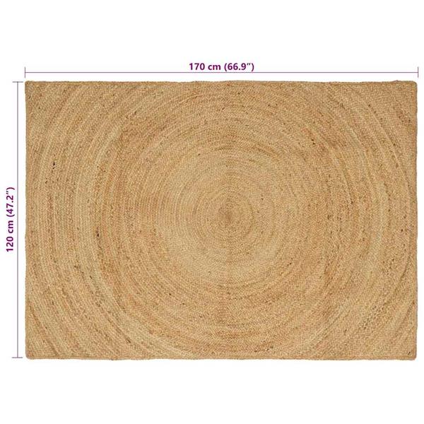 Grote foto vidaxl vloerkleed bruin 120 x 170 cm jute huis en inrichting vloerbedekking en kleden