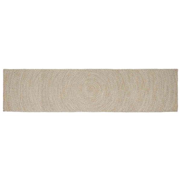 Grote foto vidaxl vloerkleed natuurlijk en wit 60 x 400 cm jute huis en inrichting vloerbedekking en kleden