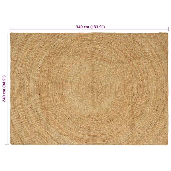 Grote foto vidaxl vloerkleed bruin 240 x 340 cm jute huis en inrichting vloerbedekking en kleden