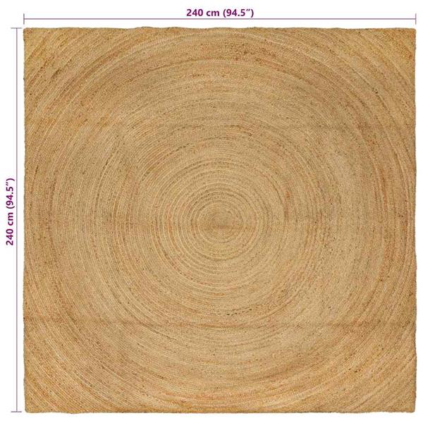 Grote foto vidaxl vloerkleed bruin 240 x 240 cm jute huis en inrichting vloerbedekking en kleden