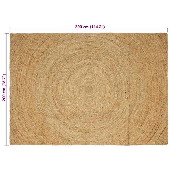 Grote foto vidaxl vloerkleed bruin 200 x 290 cm jute huis en inrichting vloerbedekking en kleden