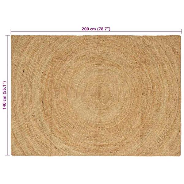 Grote foto vidaxl vloerkleed bruin 140 x 200 cm jute huis en inrichting vloerbedekking en kleden