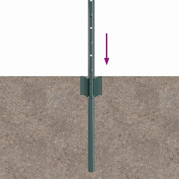 Grote foto vidaxl afrasteringspaal 11 pcs groen 80 cm staal tuin en terras overige tuin en terras