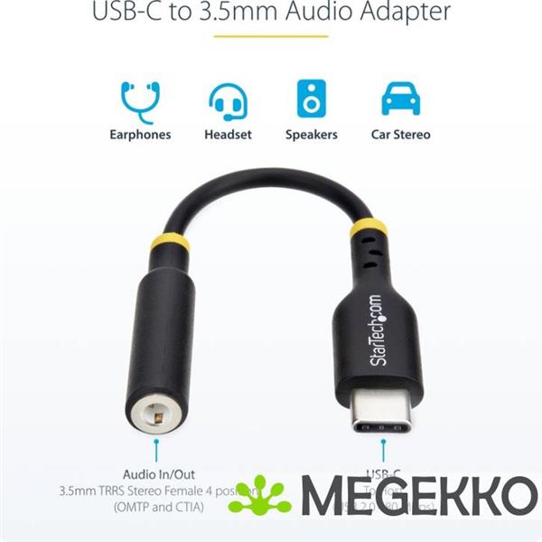 Grote foto startech.com usb c naar 3.5mm trrs headphone headset adapter aux audio adapter 3.5mm jack usb typ computers en software overige computers en software