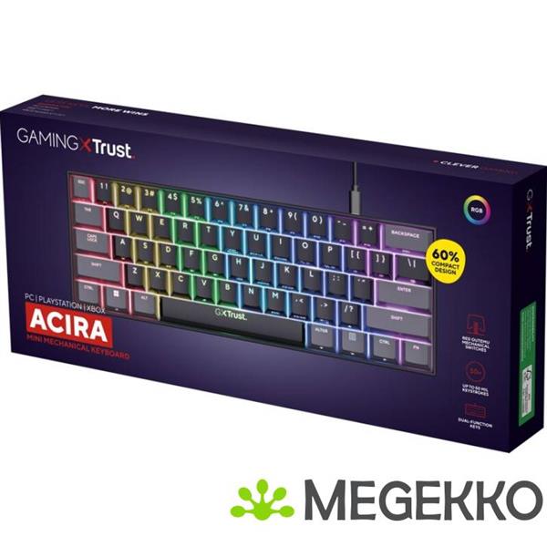 Grote foto trust gxt 867 acira mini mechanisch toetsenbord zwart computers en software toetsenborden
