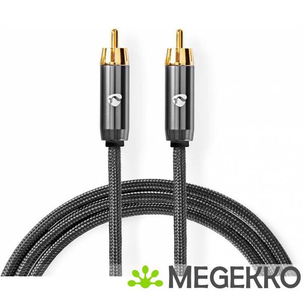 Grote foto subwooferkabel rca male rca male gun metal grey gevlochten kabel computers en software overige computers en software